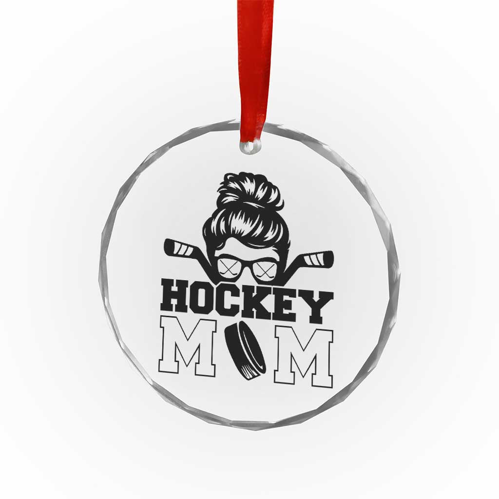 Funny Hockey Mom Quote Crystal Glass Ornament Gift For Hockey Lovers - Wonder Print Shop