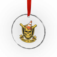 Funny Hoist The Cone Skull Crystal Glass Ornament IYKYK Meme Gritty Victory Celebration Sports Fan