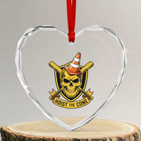 Funny Hoist The Cone Skull Heart Crystal Glass Ornament IYKYK Meme Gritty Victory Celebration Sports Fan