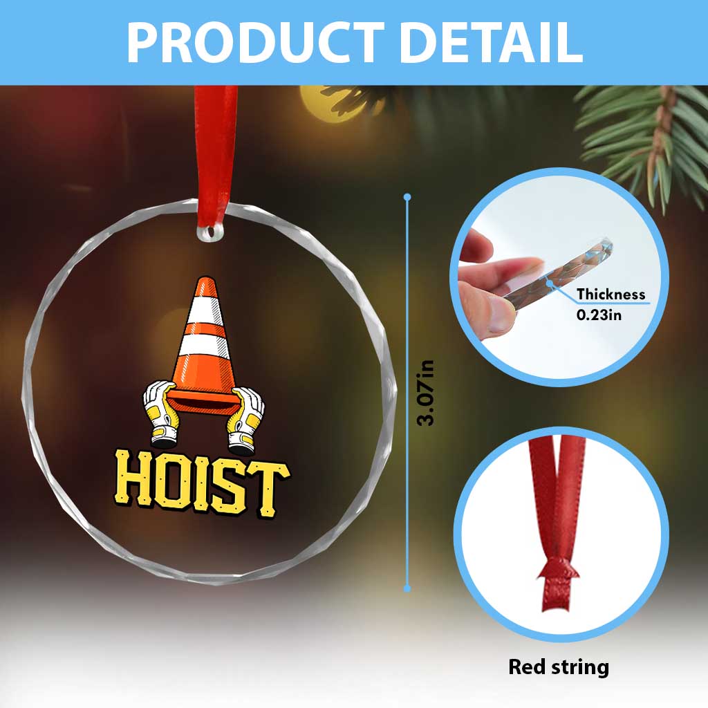 Funny Hoist The Cone Trophy Crystal Glass Ornament IYKYK Meme Sports Fan Victory Celebration