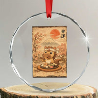 Funny Horse Eating Sushi Crystal Glass Ornament Japanese Noodle Lover - Wonder Print Shop
