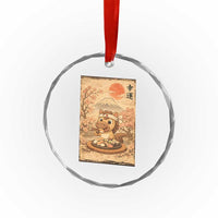 Funny Horse Eating Sushi Crystal Glass Ornament Japanese Noodle Lover - Wonder Print Shop