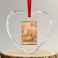 Funny Horse Eating Sushi Heart Crystal Glass Ornament Japanese Noodle Lover - Wonder Print Shop