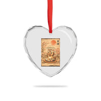 Funny Horse Eating Sushi Heart Crystal Glass Ornament Japanese Noodle Lover - Wonder Print Shop