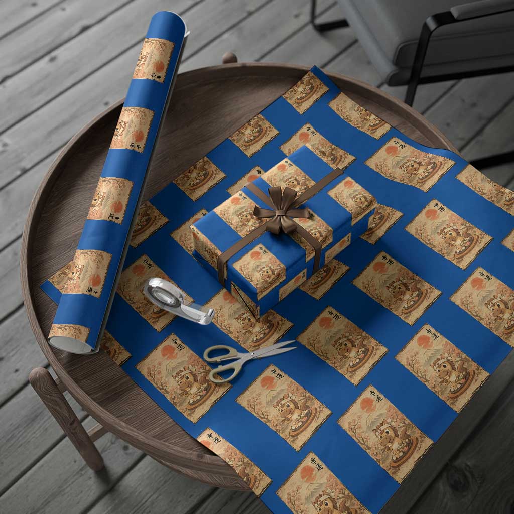 Funny Horse Eating Sushi Wrapping Paper Roll Japanese Noodle Lover - Wonder Print Shop