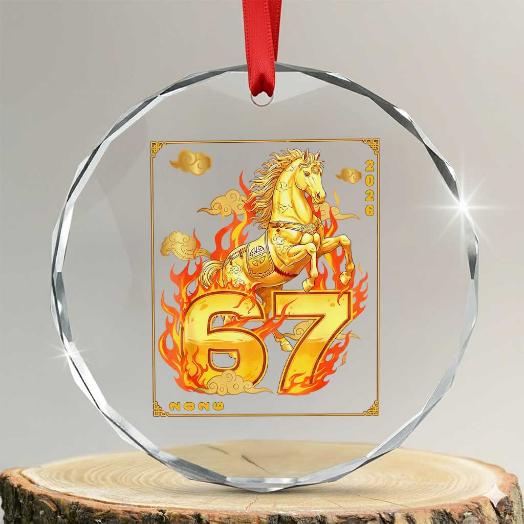 Funny Horse Six Seven Meme Crystal Glass Ornament Happy Lunar New Year - Wonder Print Shop
