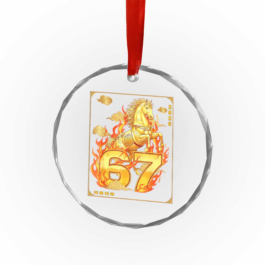 Funny Horse Six Seven Meme Crystal Glass Ornament Happy Lunar New Year - Wonder Print Shop