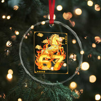 Funny Horse Six Seven Meme Crystal Glass Ornament Happy Lunar New Year - Wonder Print Shop