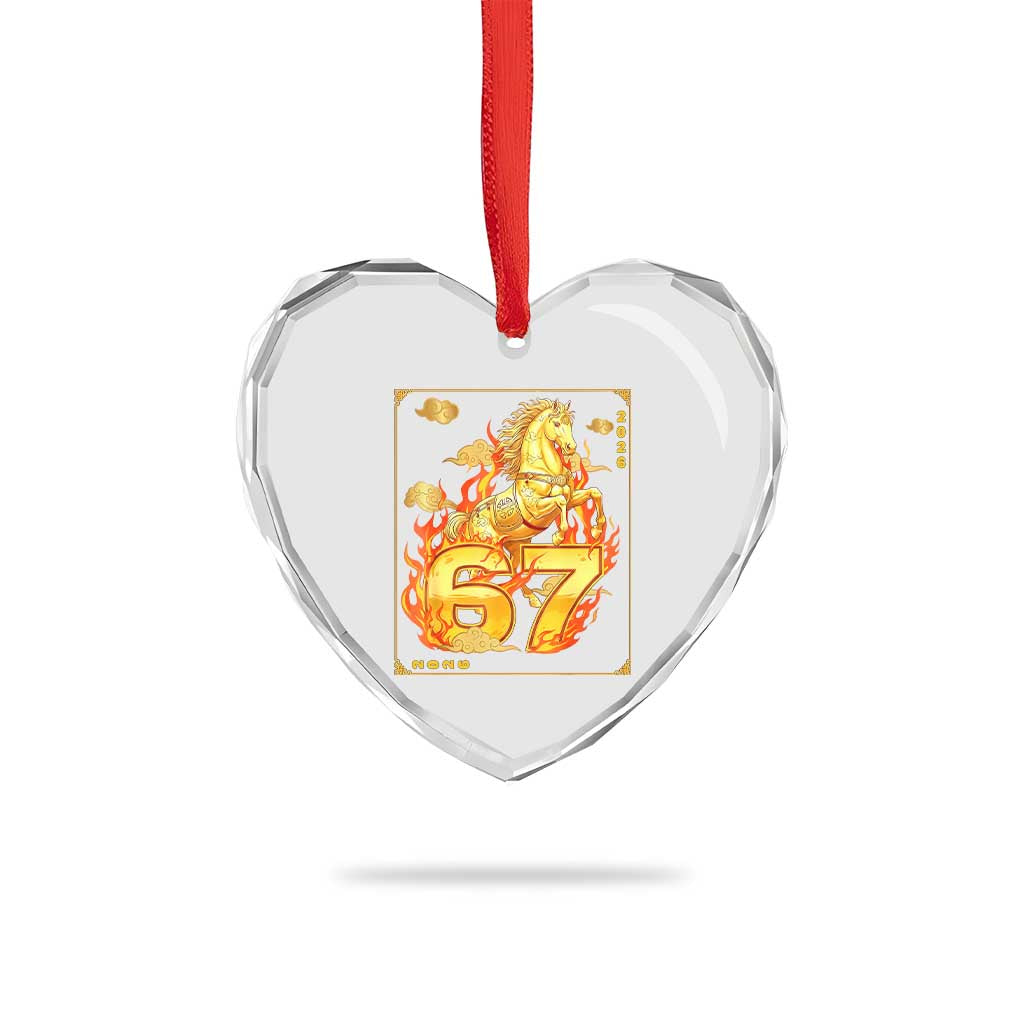 Funny Horse Six Seven Meme Heart Crystal Glass Ornament Happy Lunar New Year - Wonder Print Shop
