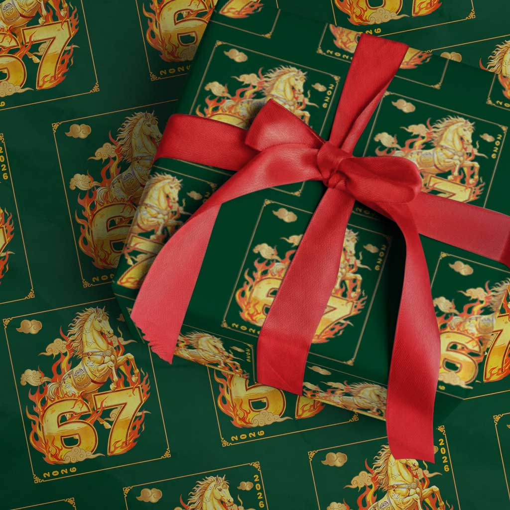 Funny Horse Six Seven Meme Wrapping Paper Roll Happy Lunar New Year - Wonder Print Shop