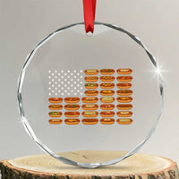 Funny Hot Dog American Flag Crystal Glass Ornament Patriotic USA 4th of July Summer BBQ Party - Wonder Print Shop