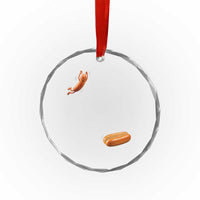 Funny Hot Dog Crystal Glass Ornament Hotdog Jumping Into Bun Sausage BBQ Grilling High Dive