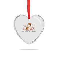 Funny Hot Dog Ghost Halloween Heart Crystal Glass Ornament Bad Day To Be A Hotdog - Wonder Print Shop