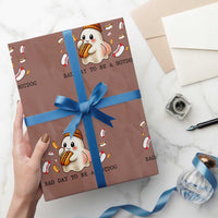 Funny Hot Dog Ghost Halloween Wrapping Paper Roll Bad Day To Be A Hotdog - Wonder Print Shop