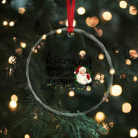Funny Human Rights Lawyer Christmas Santa Is Watching Gift Crystal Glass Ornament - Wonder Print Shop