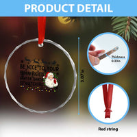 Funny Human Rights Lawyer Christmas Santa Is Watching Gift Crystal Glass Ornament - Wonder Print Shop