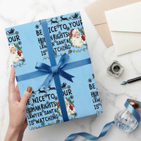 Funny Human Rights Lawyer Christmas Santa Is Watching Gift Wrapping Paper Roll - Wonder Print Shop