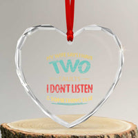Funny Husband Heart Crystal Glass Ornament Retro My Wife Says I Only Have Two Faults
