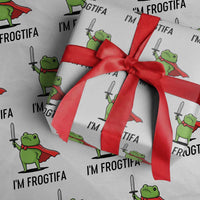 Funny Huzzah Frog Wrapping Paper Roll Im Frogtifa Knight Resist Protest - Wonder Print Shop