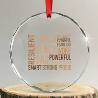Funny I Am A Black Dad Crystal Glass Ornament Black History Month Fathers Day