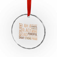 Funny I Am A Black Dad Crystal Glass Ornament Black History Month Fathers Day