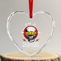 Funny I Am A Gen X-er Heart Crystal Glass Ornament So If You Dont Want Your Feeling Hurt Walk Away Vintage Skull - Wonder Print Shop