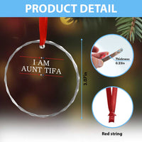 Funny I Am Aunt Tifa Crystal Glass Ornament Political Satire Stars And Stripes - Wonder Print Shop
