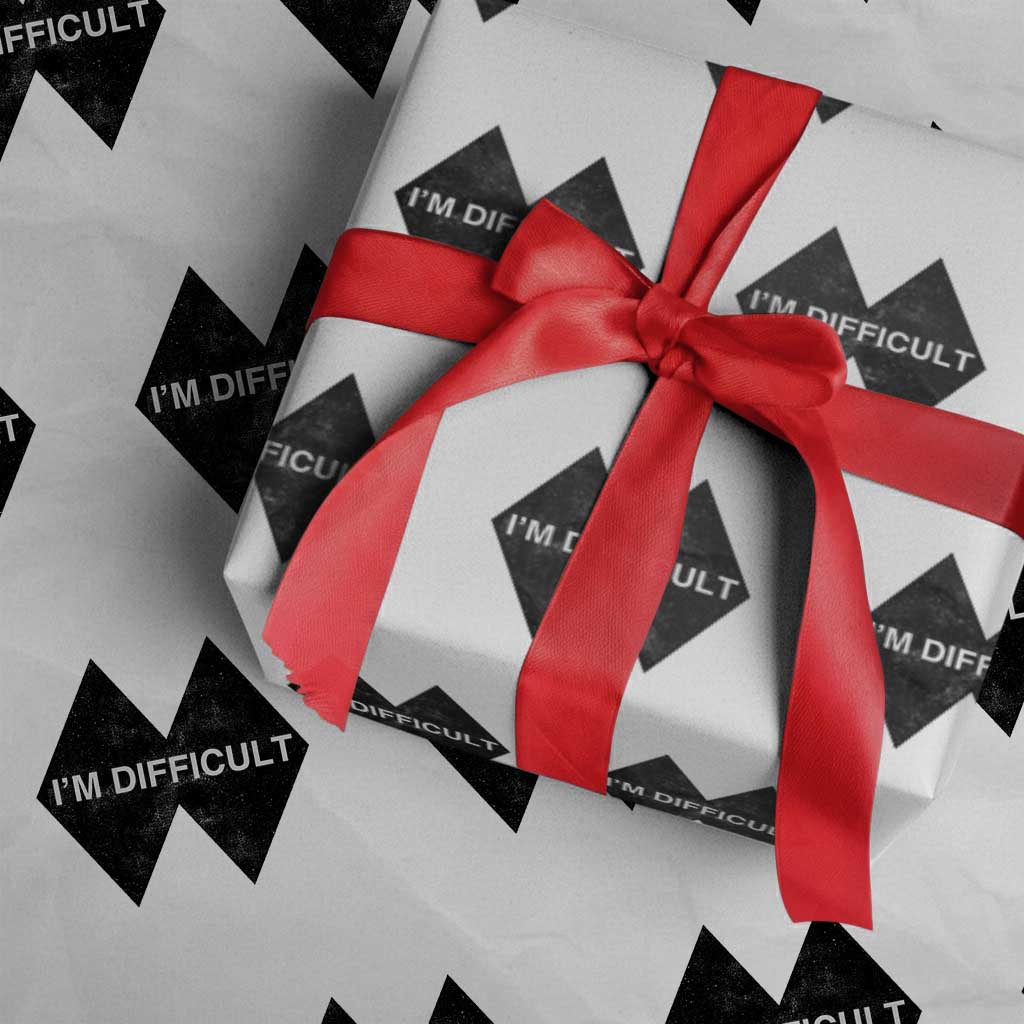 Funny I Am Difficult Double Black Diamond Ski Snowboard Wrapping Paper Roll - Wonder Print Shop