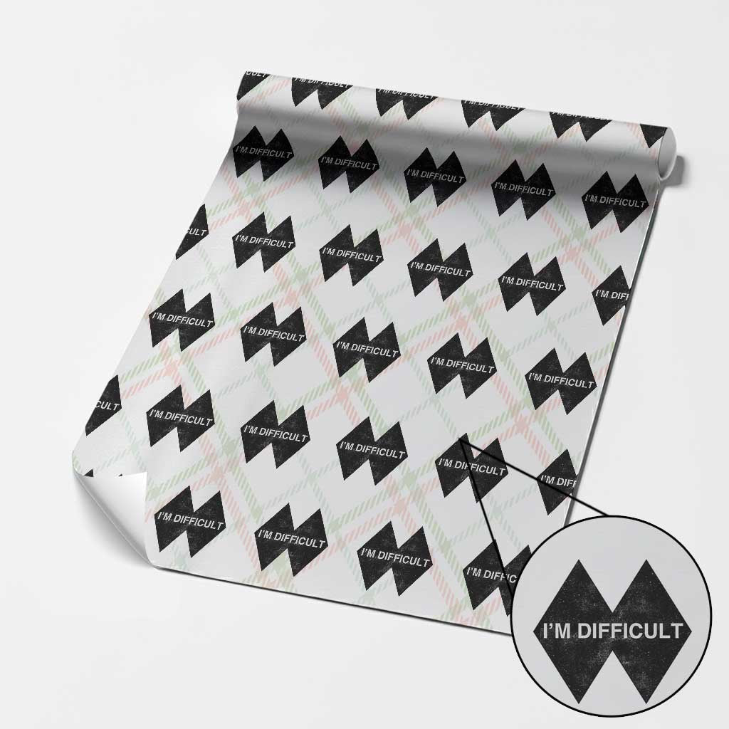 Funny I Am Difficult Double Black Diamond Ski Snowboard Wrapping Paper Roll - Wonder Print Shop
