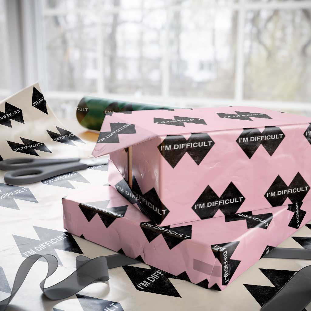 Funny I Am Difficult Double Black Diamond Ski Snowboard Wrapping Paper Roll - Wonder Print Shop