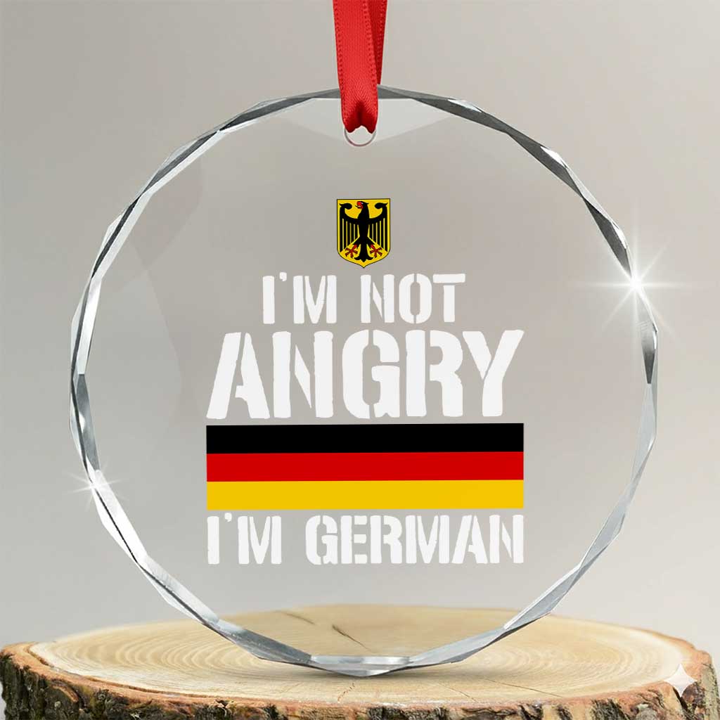 Funny I Am Not Angry I Am German Crystal Glass Ornament Germany Flag German American - Wonder Print Shop