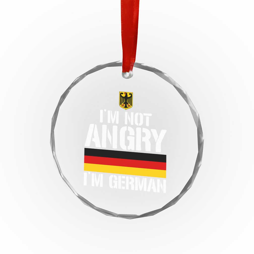 Funny I Am Not Angry I Am German Crystal Glass Ornament Germany Flag German American - Wonder Print Shop