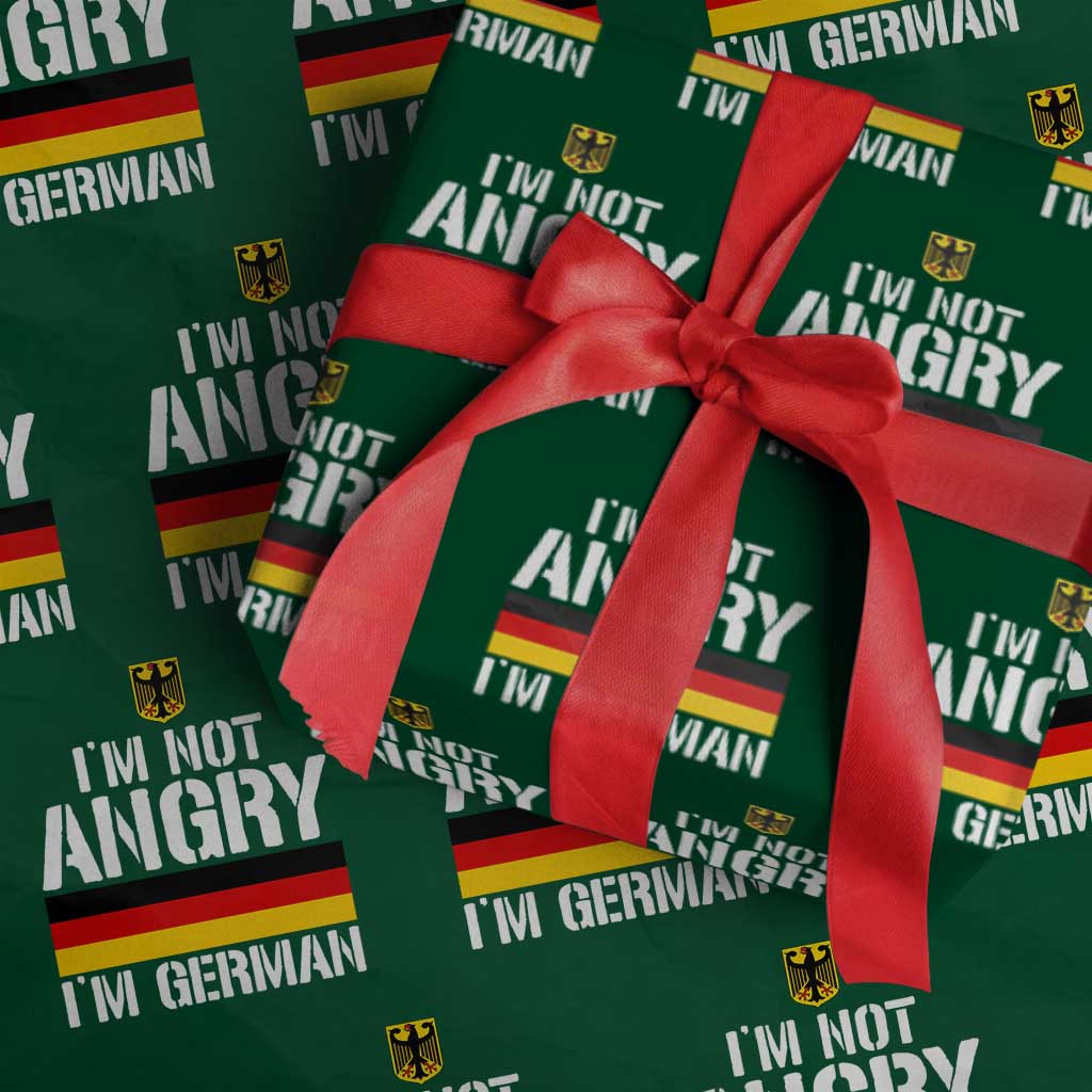 Funny I Am Not Angry I Am German Wrapping Paper Roll Germany Flag German American - undefined