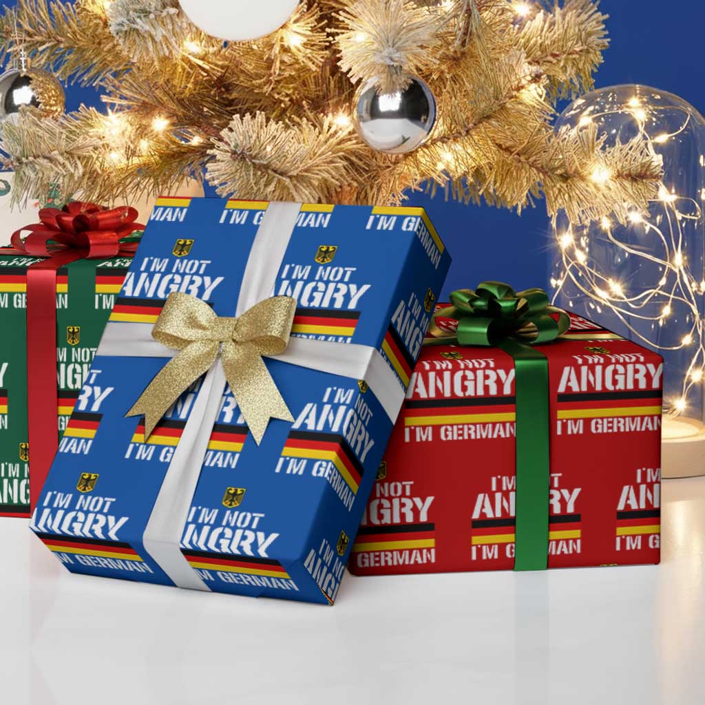 Funny I Am Not Angry I Am German Wrapping Paper Roll Germany Flag German American - undefined