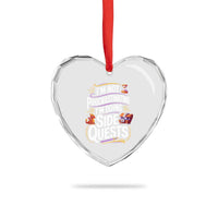 Funny I Am Not Procrastinating I Am Doing Side Quests Heart Crystal Glass Ornament Fantasy RPG Gamer - Wonder Print Shop