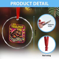 Funny I Am Yelling Carl Crystal Glass Ornament Screaming Donut Cat Meme