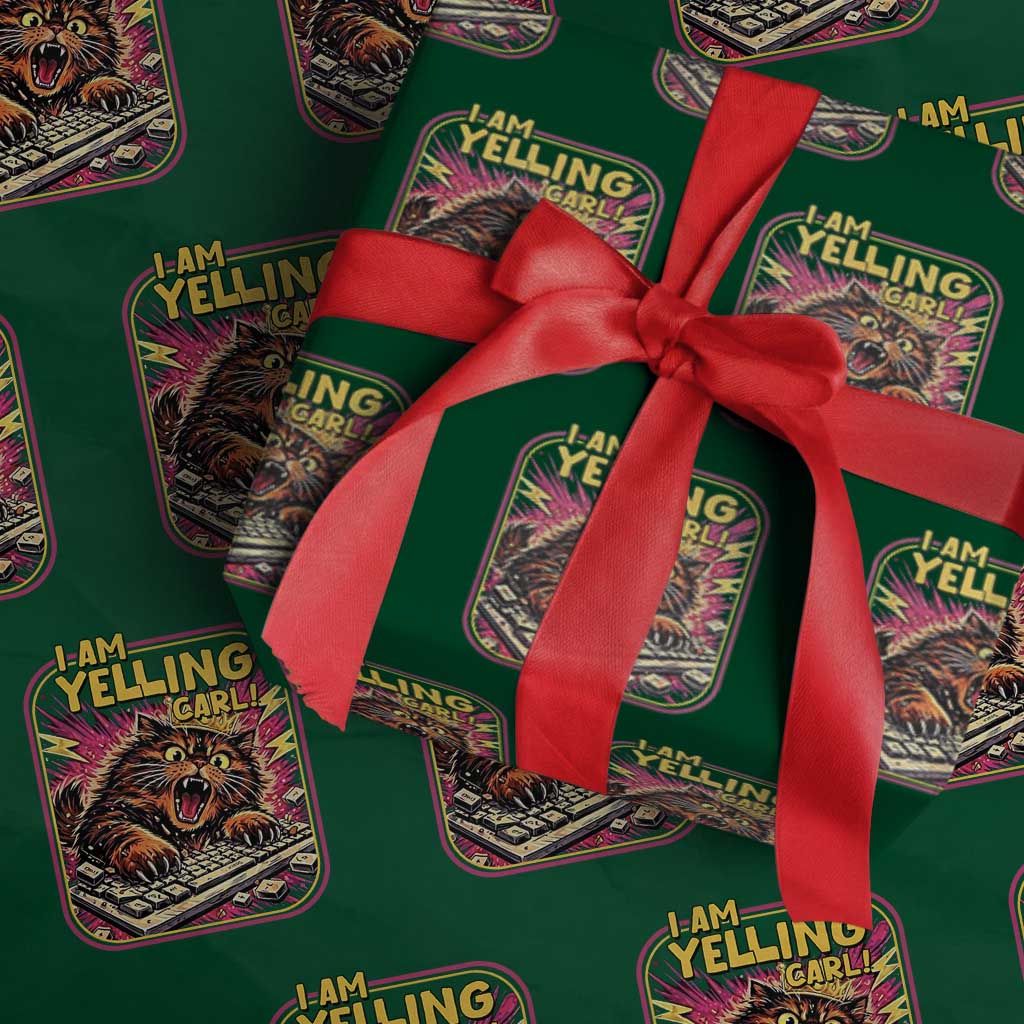 Funny I Am Yelling Carl Wrapping Paper Roll Screaming Donut Cat Meme