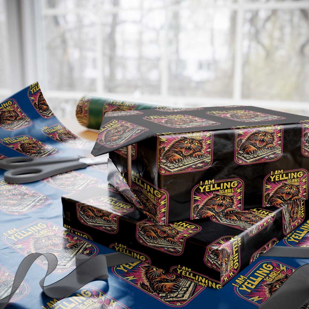Funny I Am Yelling Carl Wrapping Paper Roll Screaming Donut Cat Meme
