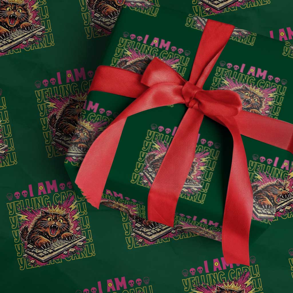 Funny I Am Yelling Carl Donut Cat Meme Wrapping Paper Roll