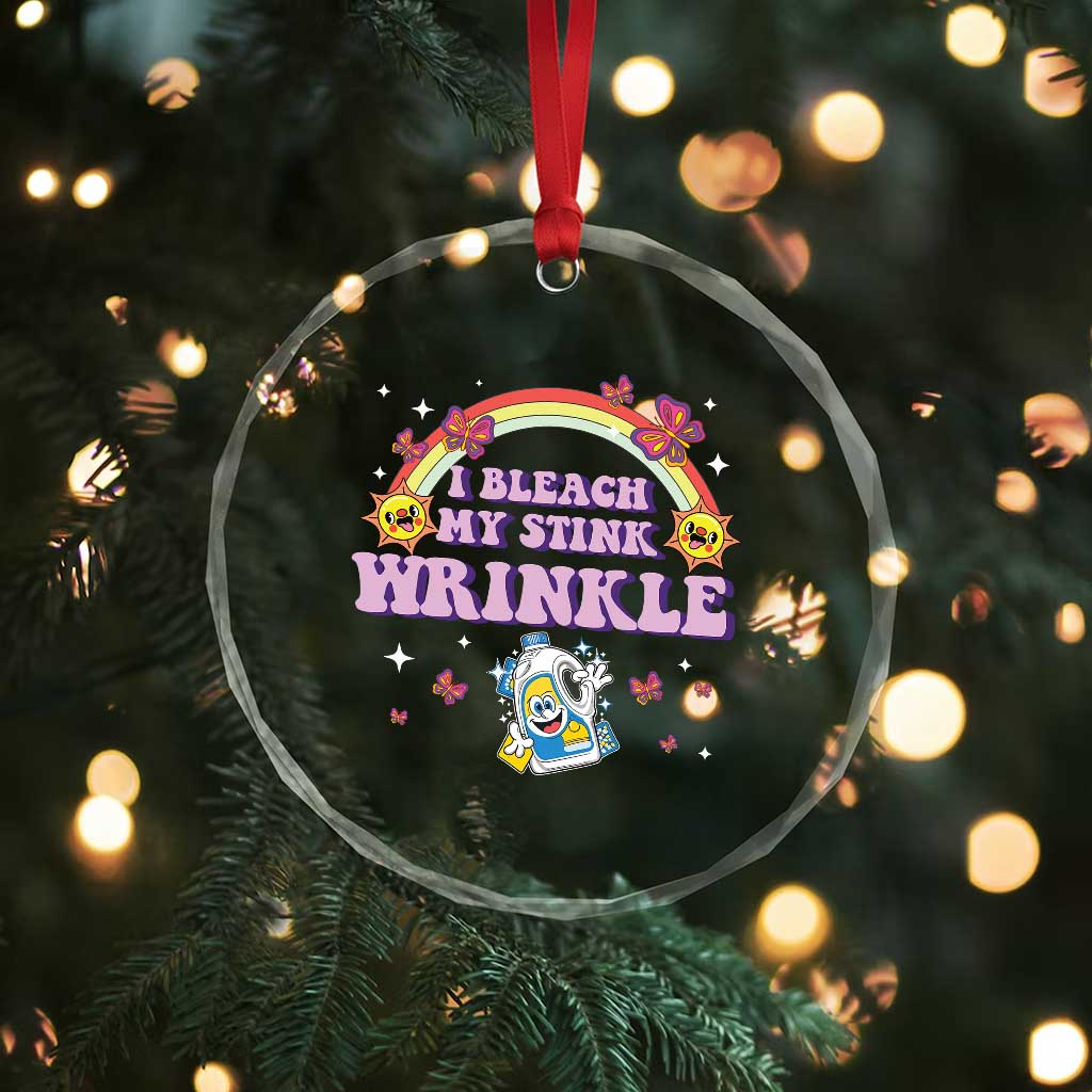 Funny I Bleach My Stink Wrinkle Crystal Glass Ornament Gag Adult Humor Rainbow Bleach Bottle - Wonder Print Shop