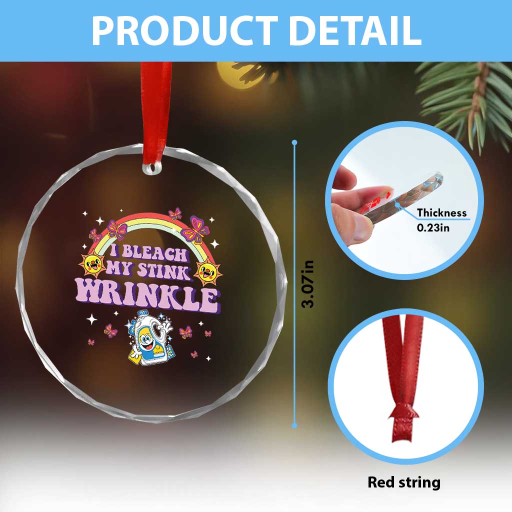 Funny I Bleach My Stink Wrinkle Crystal Glass Ornament Gag Adult Humor Rainbow Bleach Bottle - Wonder Print Shop