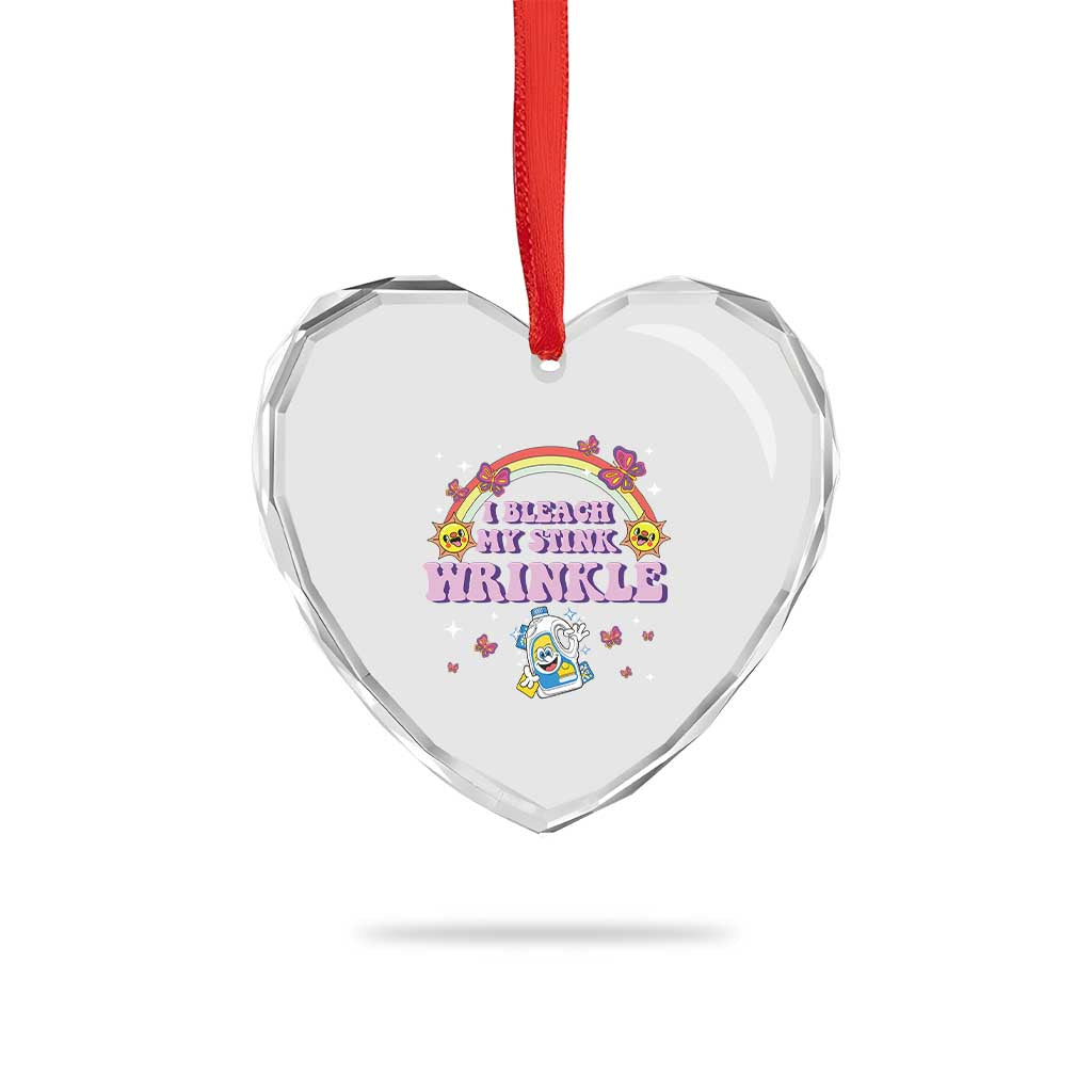 Funny I Bleach My Stink Wrinkle Heart Crystal Glass Ornament Gag Adult Humor Rainbow Bleach Bottle - Wonder Print Shop