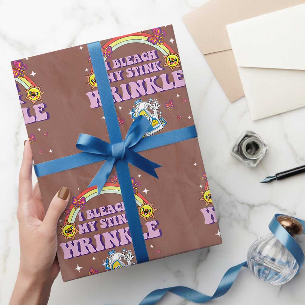 Funny I Bleach My Stink Wrinkle Wrapping Paper Roll Gag Adult Humor Rainbow Bleach Bottle - Wonder Print Shop