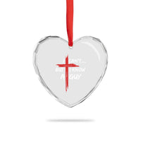 Funny I Cant But I Know A Guy Christian Heart Crystal Glass Ornament Jesus Cross - Wonder Print Shop