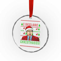 Funny I Declare Christmas Crystal Glass Ornament Funny Christmas Office Holiday Meme - Wonder Print Shop