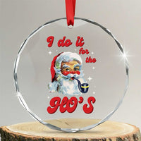 Funny I Do It For The Ho's Crystal Glass Ornament Xmas Black Naughty Santa - Wonder Print Shop
