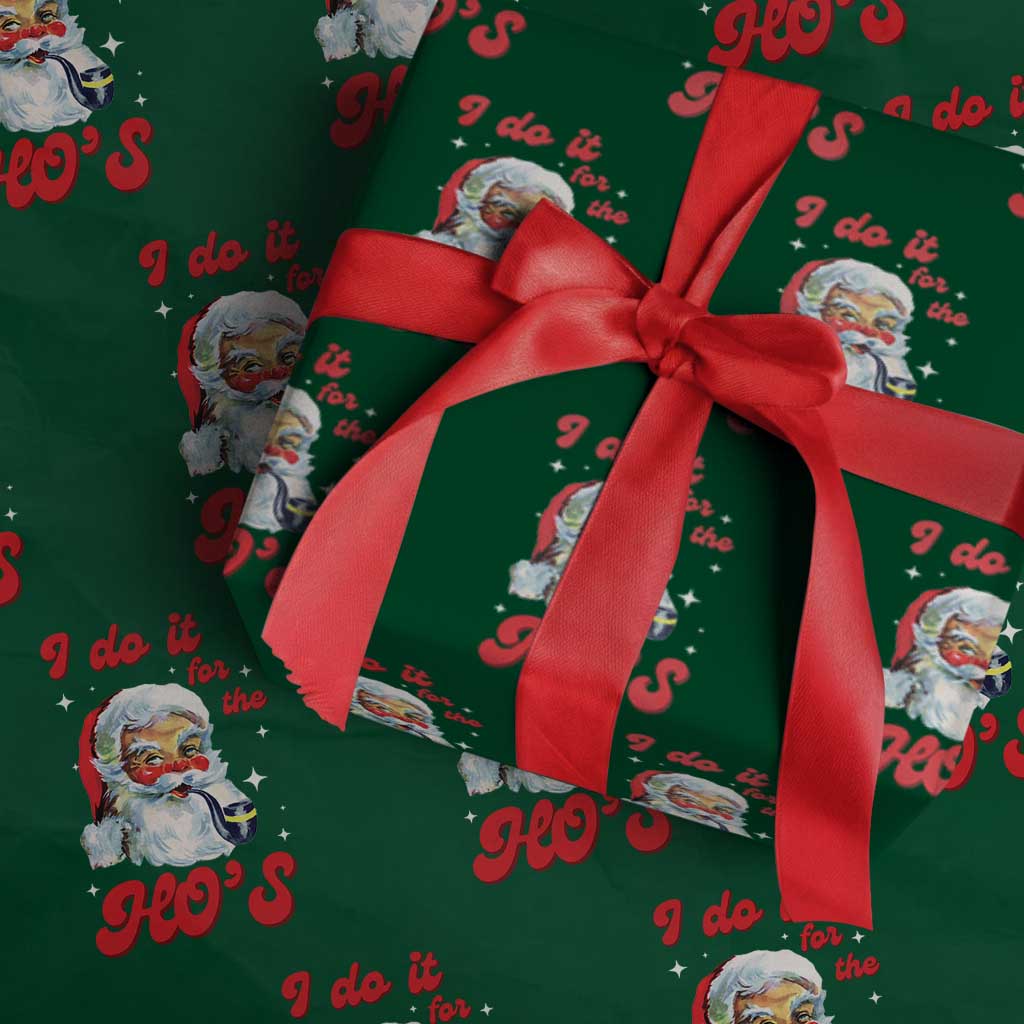Funny I Do It For The Ho's Wrapping Paper Roll Christmas Black Naughty Santa - Wonder Print Shop