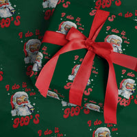 Funny I Do It For The Ho's Wrapping Paper Roll Christmas Black Naughty Santa - Wonder Print Shop