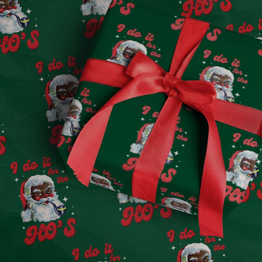 Funny I Do It For The Ho's Wrapping Paper Roll Christmas Naughty Santa - Wonder Print Shop
