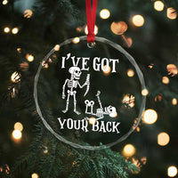 Funny I Got Your Back Crystal Glass Ornament Halloween Skeleton Skull - Wonder Print Shop